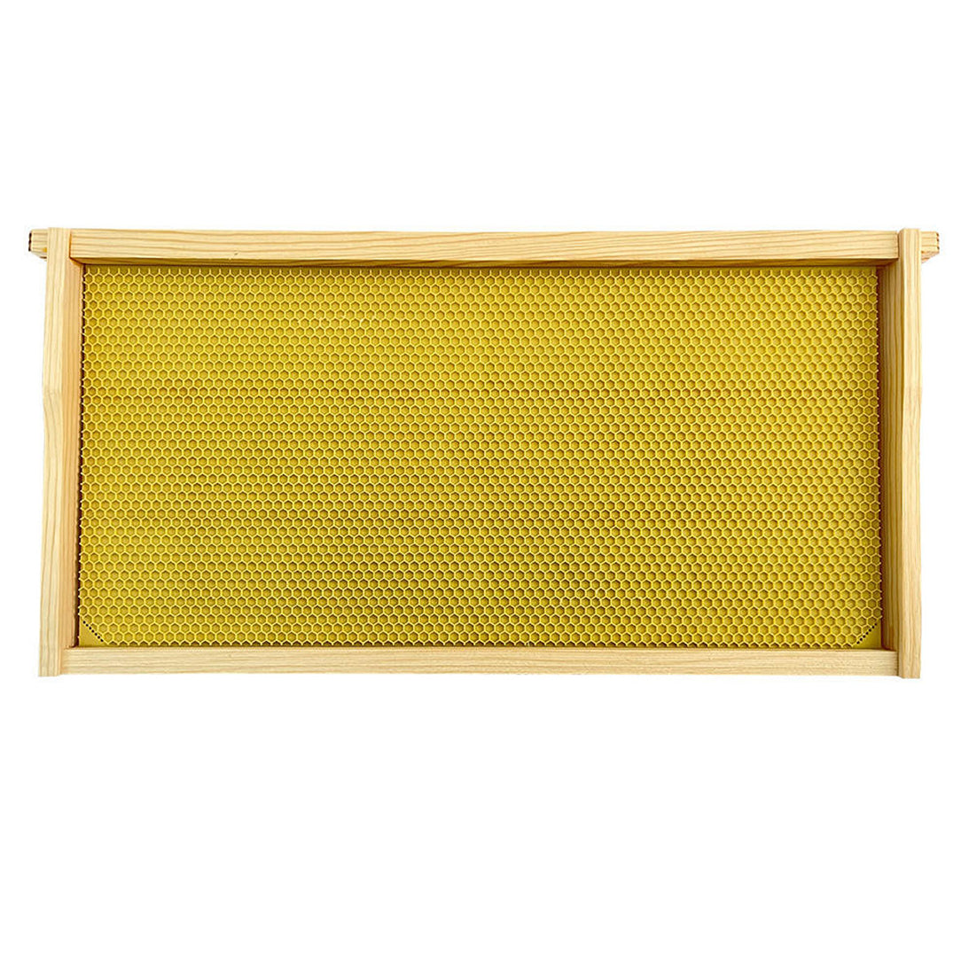 Pre-assembled pine beehive frame with waxed plastic foundation