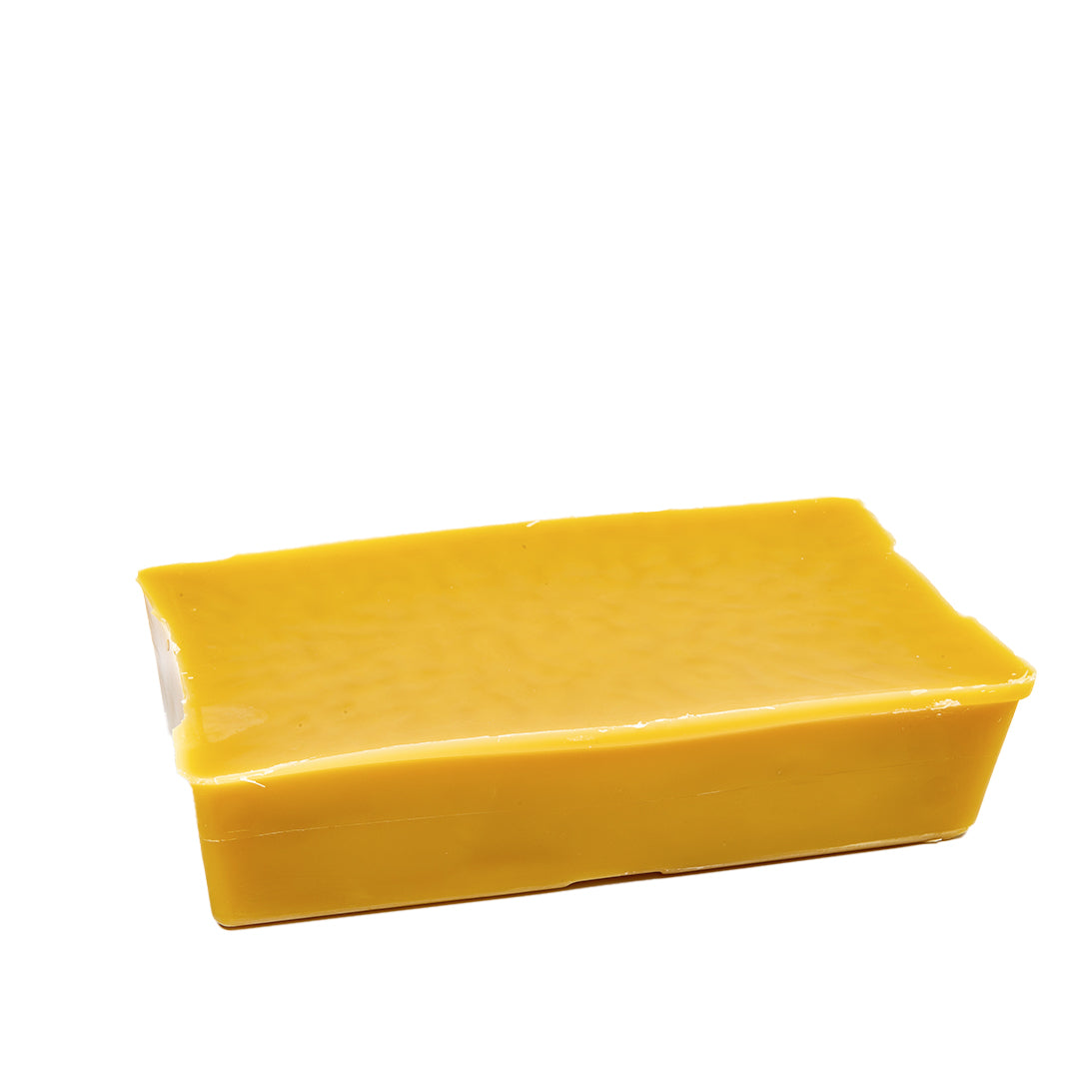 Pure beeswax block in natural yellow shade, hand-poured and filtered in-house