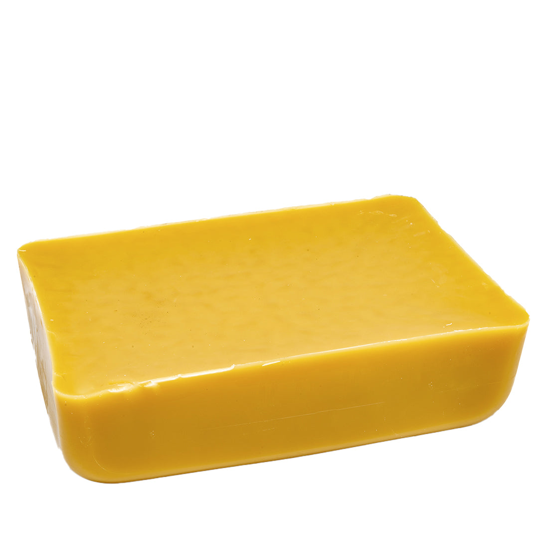 Pure beeswax block in natural yellow shade, hand-poured and filtered in-house