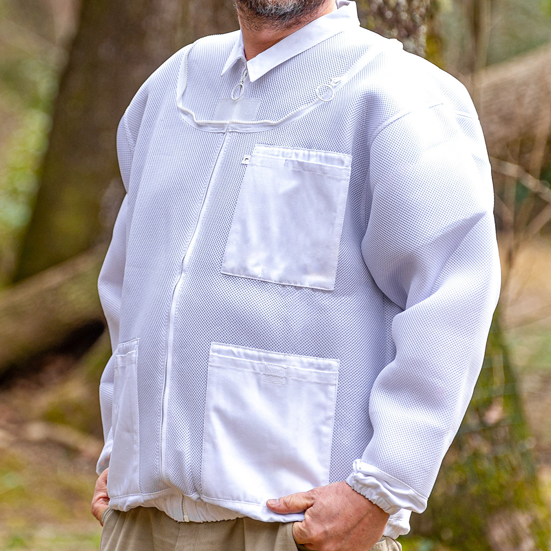 Lightweight ventilated beekeeping jacket without veil – breathable mesh, sting-resistant protection