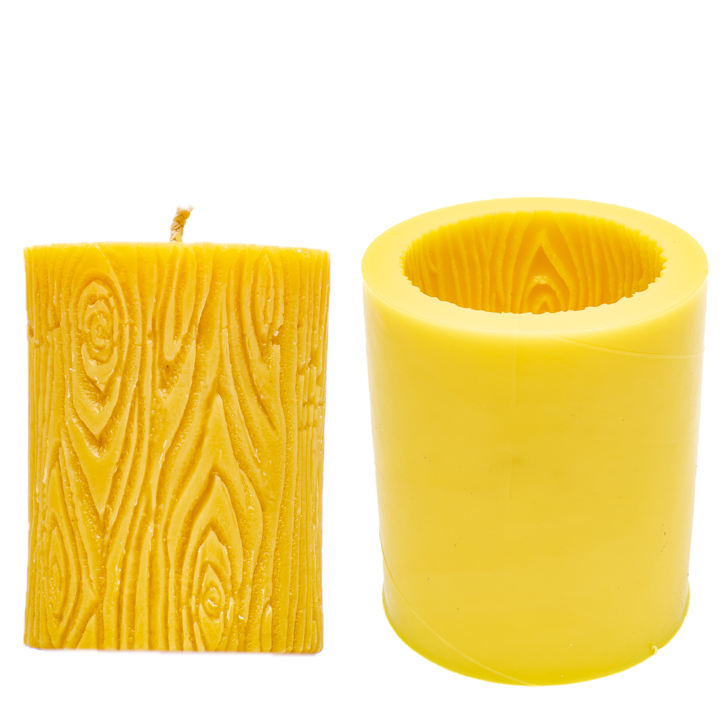 Wood Grain Cylinder Candle Mold
