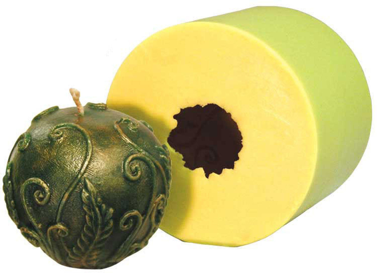 Rustic Fern Ball Candle Mold