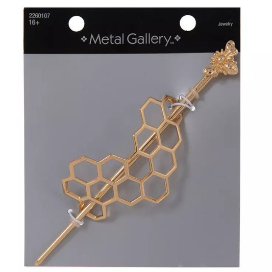 Bee & Honeycomb Slide Hair Clip