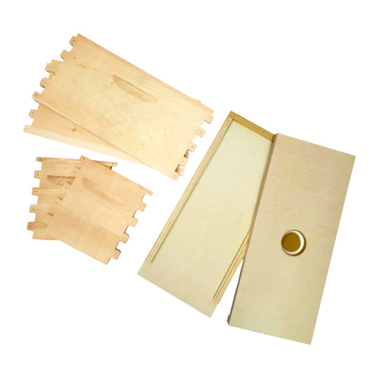 Commercial Unassembled Pine Nuc Box with HDO Lid and Bottom Board (Unpainted)