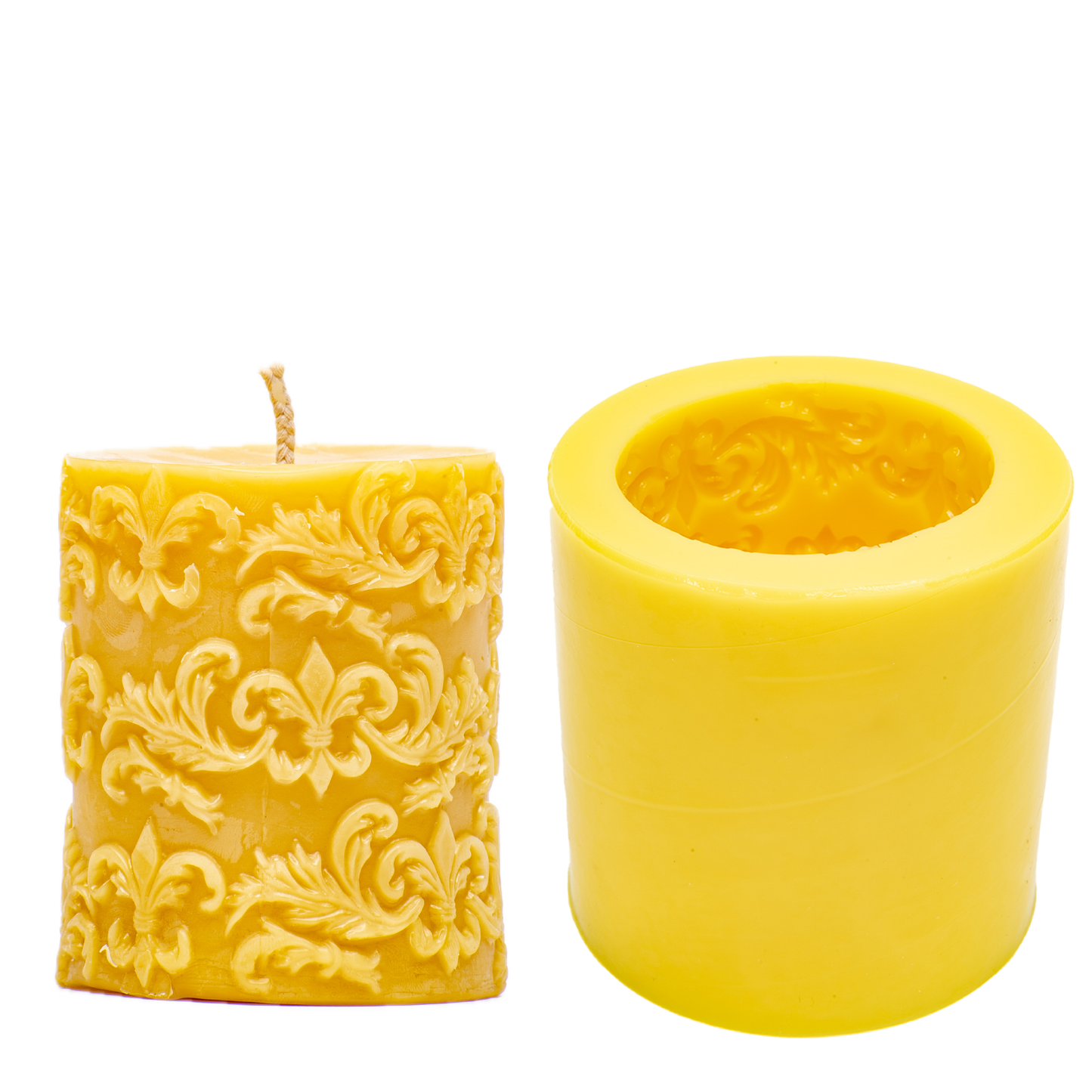 Fleur de Lis Cylinder Candle Mold