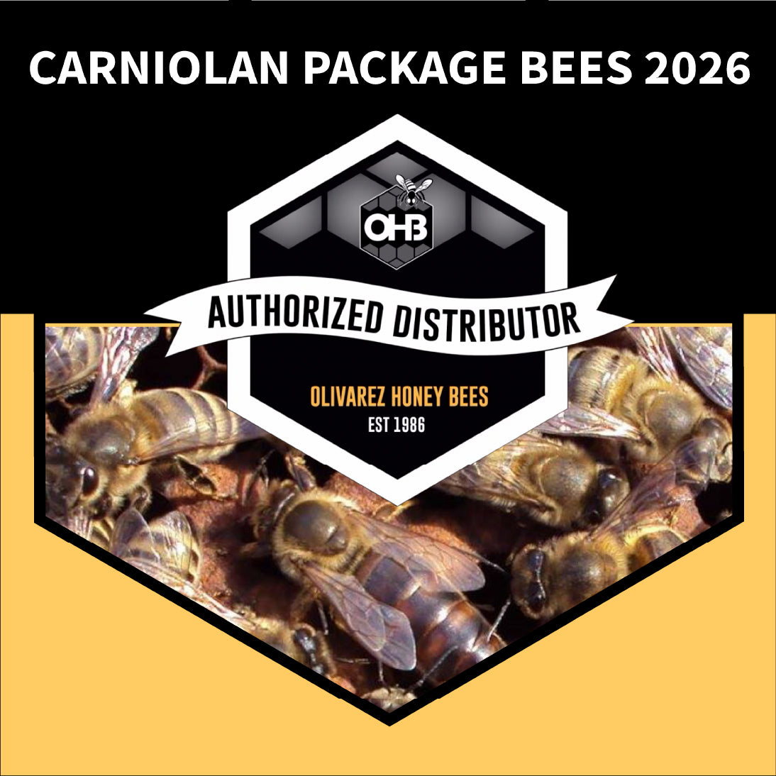 Olivarez Honey Bees – Carniolan Package Bees (For Pickup Only)