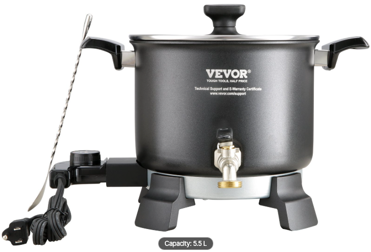 VEVOR 5 Liter Wax Melter For Beeswax Candle Making - Blue Ridge Honey Company